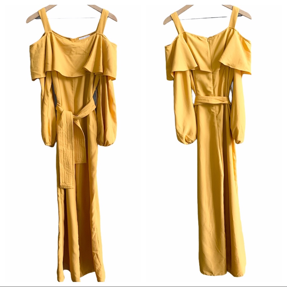 NWT Anthropologie Current Air Mustard Jumpsuit Med - Picture 7 of 15